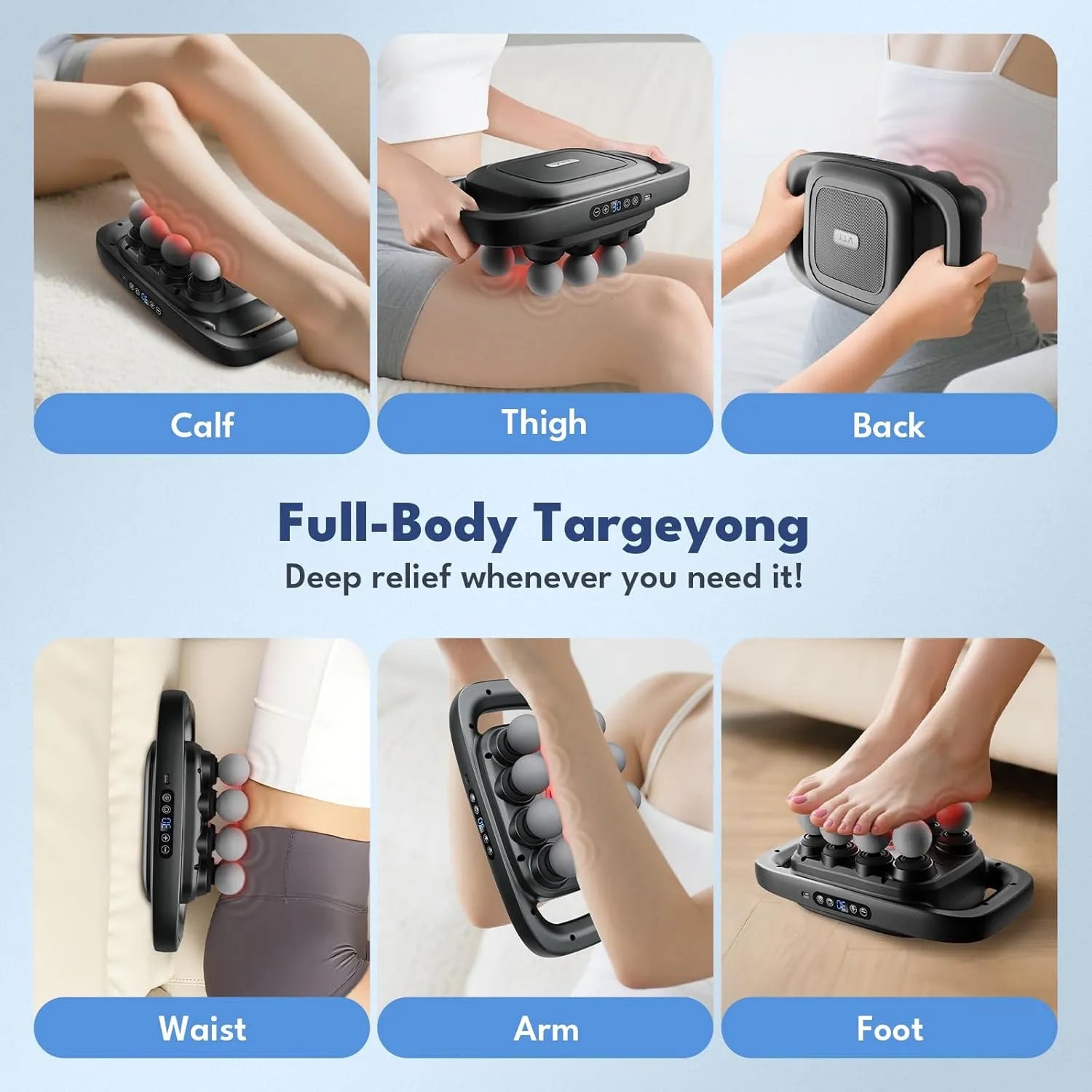 8 Head Massage Gun for Back, Shoulders, Legs, &amp; Muscle Pain Relief