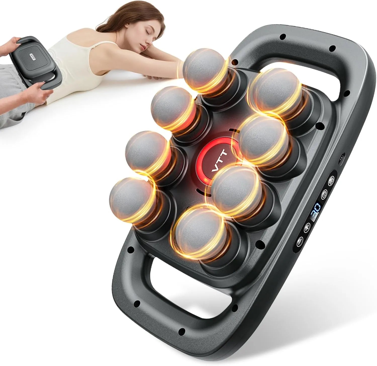 8 Head Massage Gun for Back, Shoulders, Legs, &amp; Muscle Pain Relief