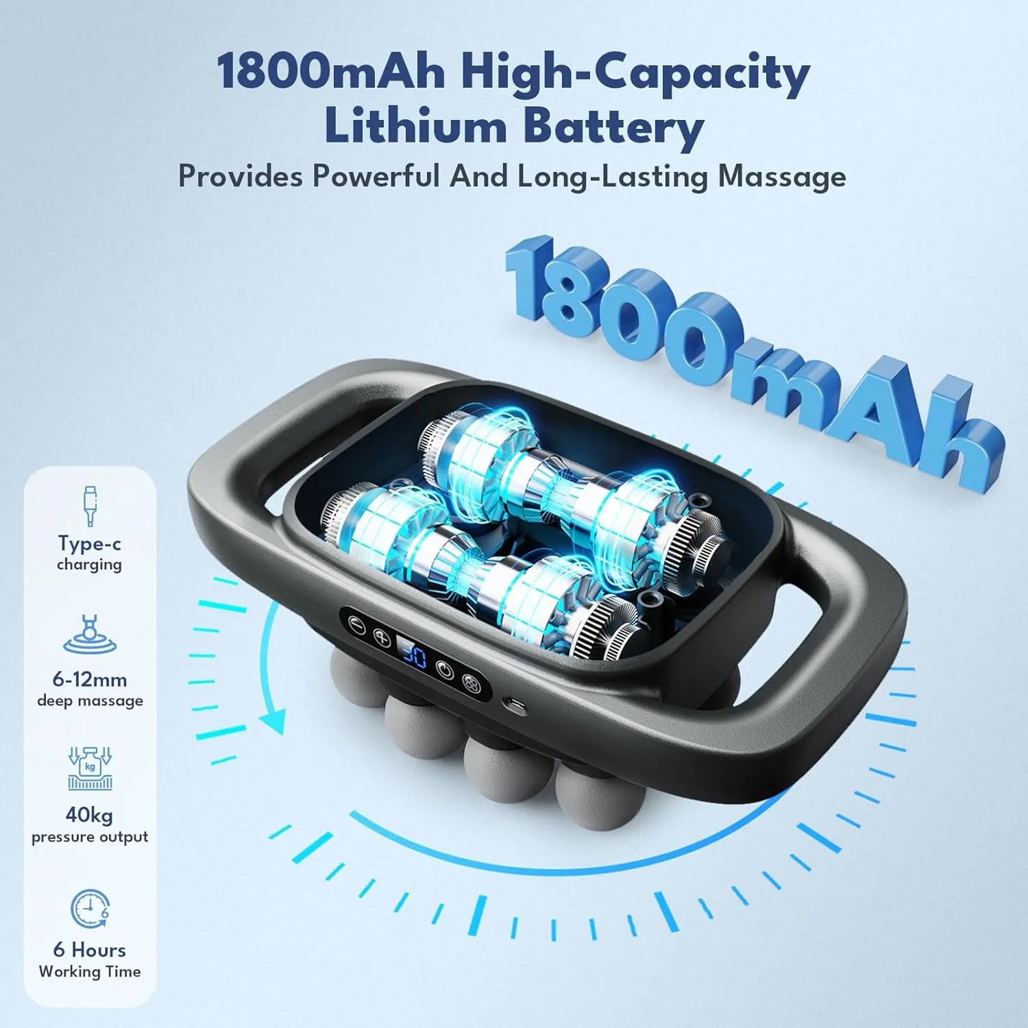 8 Head Massage Gun for Back, Shoulders, Legs, &amp; Muscle Pain Relief
