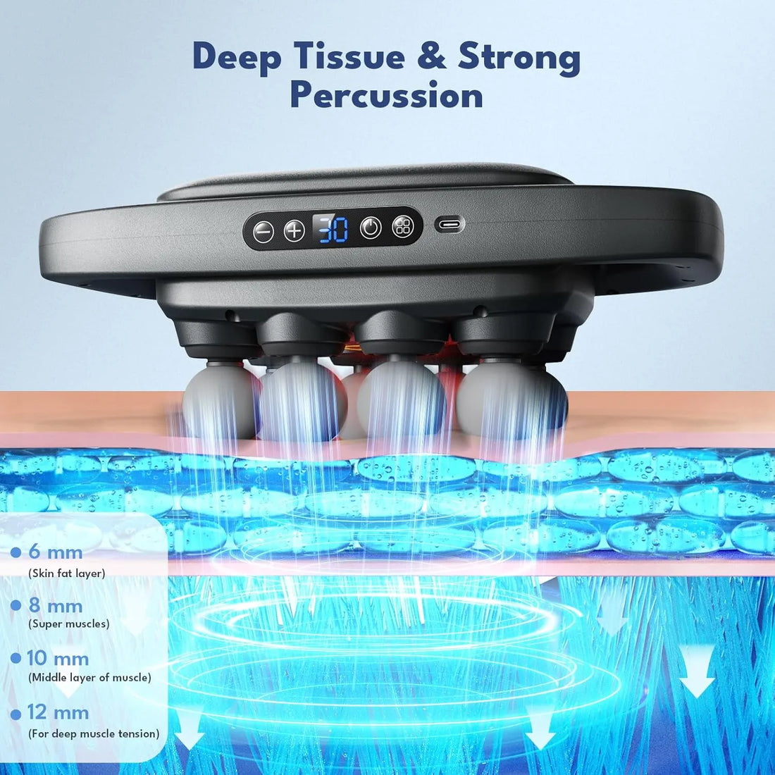 8 Head Massage Gun for Back, Shoulders, Legs, &amp; Muscle Pain Relief
